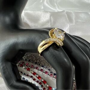 Gold Swarovski Crystal Elements Ring size 9